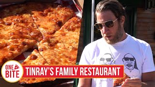 Barstool Pizza Review  Tinrays Family Restaurant Brockton MA presented by BODYARMOR [upl. by Ruomyes]