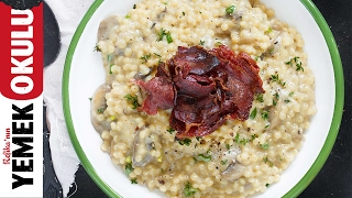 Kuskus Makarna ile Mantarlı Pastırmalı Risotto Tarifi  Düdüklü Tarifler [upl. by Noyrb162]