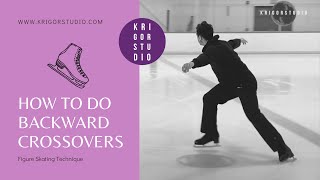 How to do Backward Crossovers  Figure Skating Techniques [upl. by Glen]