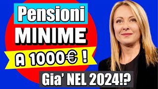 ULTIMORA PENSIONI MINIME a 1000€ già dal 2024 👉 ECCO COSA EMERSO POCO FA 🤔💰 [upl. by Aehsel540]