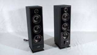 1285  Genius SPHF2020 Two Tower Speaker System Video Review [upl. by Ytsirhc]