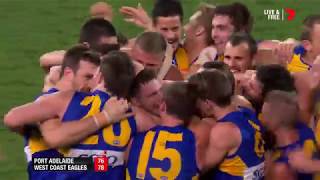 Port Adelaide v West Coast  First Elimination Final 2017  Last Two Minutes  AFL [upl. by Elyag]