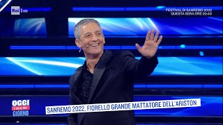 Sanremo 2022 Fiorello grande mattatore dellAriston  Oggi è un altro giorno 02022022 [upl. by Ydnamron]