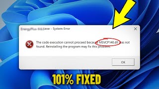 MSVCP140dll is missing amp was not found in Windows 11  10  8  7  How To Fix msvcp140 dll Error ✅ [upl. by Evot]