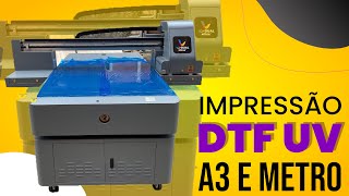 Impressão DTF UV A3 e METRO [upl. by Akehsyt]