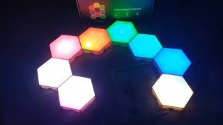 KANGTAIXIN 8 Luci Esagonali RGB fatte bene innovative modulari e gioco luci deffetto [upl. by Arel941]