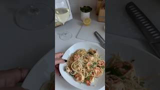 garlicky buttery shrimp pasta 🧄🧈🦐 asmr pasta shrimpscampi shrimppasta [upl. by Gran]