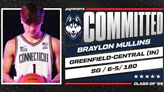 WATCH 5star SG Braylon Mullins commits to UConn  No 16 overall prospect [upl. by Amelia263]