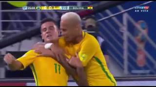 Brasil 5 x 0 Bolivia GOLS 1°Tempo Eliminatórias Copa do Mundo 2018  06102016 [upl. by Kokaras22]