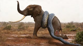 Unbelievable The giant python wrapped around the elephant with its large body [upl. by Scot]