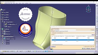 CATIA v5 How to create a parametric Adaptive Sweep using a Design Table [upl. by Irbmac]