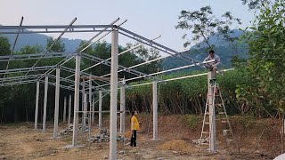 Complete welding of pig barn roof frame [upl. by Ladonna434]