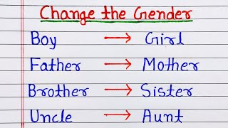 Change the Gender  Masculine Faminine  gender name  change gender  20 gender  opposite gender [upl. by Averat]