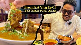 Kolkata Winter Mughlai Breakfast Vlog  Mutton Nihari Paya Qorma at Sufiya Royal India Zeeshan [upl. by Jerald679]