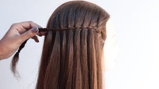 3 different types waterfall hairstyle  hairstyle for girls [upl. by Delfine]