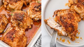 Crispy Baked Chicken Thighs [upl. by Nylzor220]