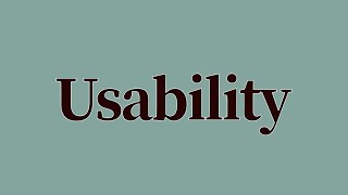 Usability Meaning and Definition [upl. by Eslek]