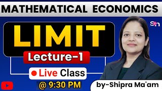 Introduction to Mathematical Economics  1Mathematical economics UG PGLimit and Function [upl. by Notna]