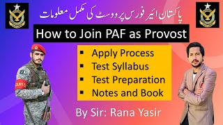 How to join PAF as Provost  Pakistan Air Force Provost  PAF Provost test preparation Provost pdf [upl. by Delwyn609]