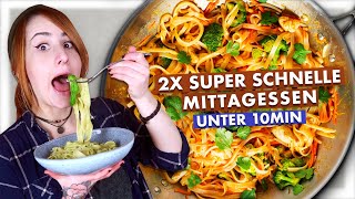 2 schnelle Nudelgerichte in unter 10 Minuten  Lecker amp vegan 🍝 [upl. by Gert322]