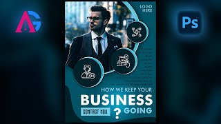 Corporate Business Flyer Design in Photoshop  Flyer Design Photoshop Tutorial  Azzi Graphics [upl. by Eveineg]