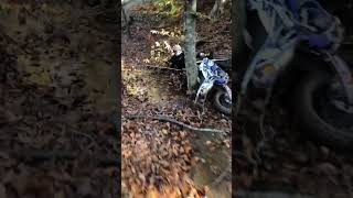 Guy falls on hill climb dirtbike crash yz250 yamaha yz [upl. by Eycal]