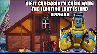 Visit Crackshots Cabin When The Floating Loot Island Appears Fortnite Winterfest Quest [upl. by Eudosia]