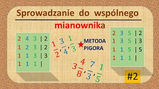 Sprowadzanie do wspólnego mianownika  metoda pigora NWW [upl. by Gorlicki579]