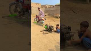 Bike Engine with Start Diesel Engine 😩 viralvideo hassanbhai shorts [upl. by Aerdnac384]