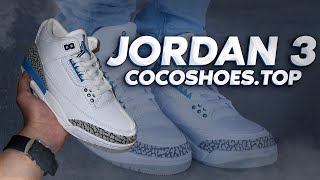 Jordan 3 UNC From Cocoshoestop 🩵🤩 [upl. by Ynattib]