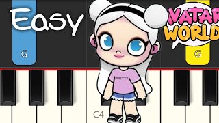 Character Creator Theme Song AVATAR WORLD  EASY PIANO TUTORIAL [upl. by Anier993]