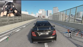 Mercedes C63 AMG Swerving Through Traffic  Assetto Corsa Logitech G29 Gameplay [upl. by Hasila]