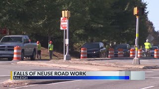 Drivers finding detours during Falls of Neuse Road construction [upl. by Maddi]