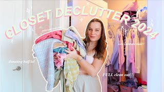 DECLUTTERING MY CLOSET 2024  full closet clean out  organizing [upl. by Stephen]