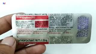 Omega Erythro 250 Tablet  Erythromycin 250mg tablet uses  Erythro 250mg Tablet uses Side effects [upl. by Siuraj]