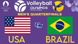 OLYMPIC MENS VOLLEYBALL LIVE │ USA vs BRAZIL Livescore [upl. by Anolahs]