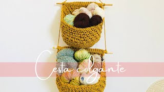 Cesta colgante XL tejida a crochet paso a paso tutorial [upl. by Joashus]