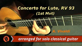 A Vivaldi  Allegro 1st mvt from Concerto for Lute in D Major RV 93 [upl. by Rogerson472]