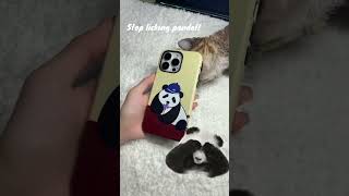 Seems like my little cat loves my panda case😂 How about you cellphonecase [upl. by Housum442]