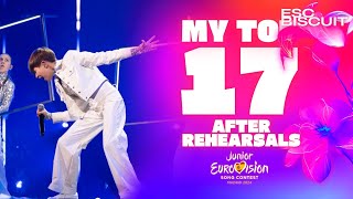 Junior Eurovision 2024 My Top 17 AFTER REHEARSALS [upl. by Zohar278]