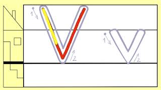 V v  Buchstaben in Grundschrift bewegungsrichtig schreiben ✍🏻 „V“ wie Vogel oder Vase 👨🏼‍🏫 [upl. by Oner34]