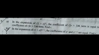 Binomial Theorem Part 13 exercise 21 Qn 9 ab solution step by step class 12 Basic mathematics [upl. by Blinny]