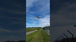 Road from Oberglatt to Buelach cars and airplane landing at Zurich airport ZRH [upl. by Emiline]