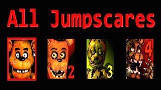 FNAF 1 2 3 4 ALL JUMPSCARES NO Chica [upl. by Gnex17]