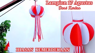 Cara Membuat lampion 17 Agustus Dari Kertas  Hiasan 17 Agustusan [upl. by Enitnelav518]