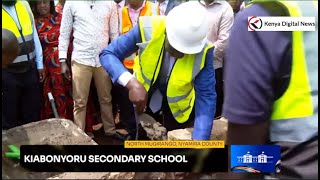 FUNDI BILA JASHO President Ruto Lays Stone foundation for the Kiabonyoru Secondary School [upl. by Nilecoj682]