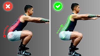 How To Squat Properly 3 Mistakes Harming Your Lower Back FIX THESE [upl. by Dare]