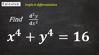 Second Derivative using IMPLICIT DIFFERENTIATION Worked Example [upl. by Adamis]