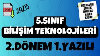 5Sınıf Bilişim Teknolojileri 2Dönem 1Yazılı [upl. by Yauq]