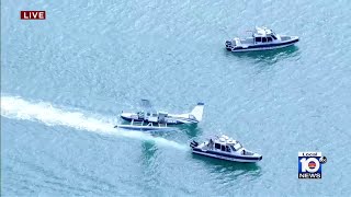 Seaplane crashes into waters off PortMiami no injuries reported [upl. by Nevins]